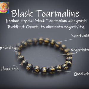 Spiritual Black Tourmaline Bracelet With Meaning  Black Tourmaline Jewelry   Cherokee Story Inspired  Healing Stone  Native American 34mm Code  WAR6047  Mangtum